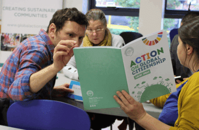 Teachers using GAP's toolkit at training event