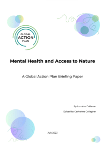 cover page of briefing paper on mental health and access to nature