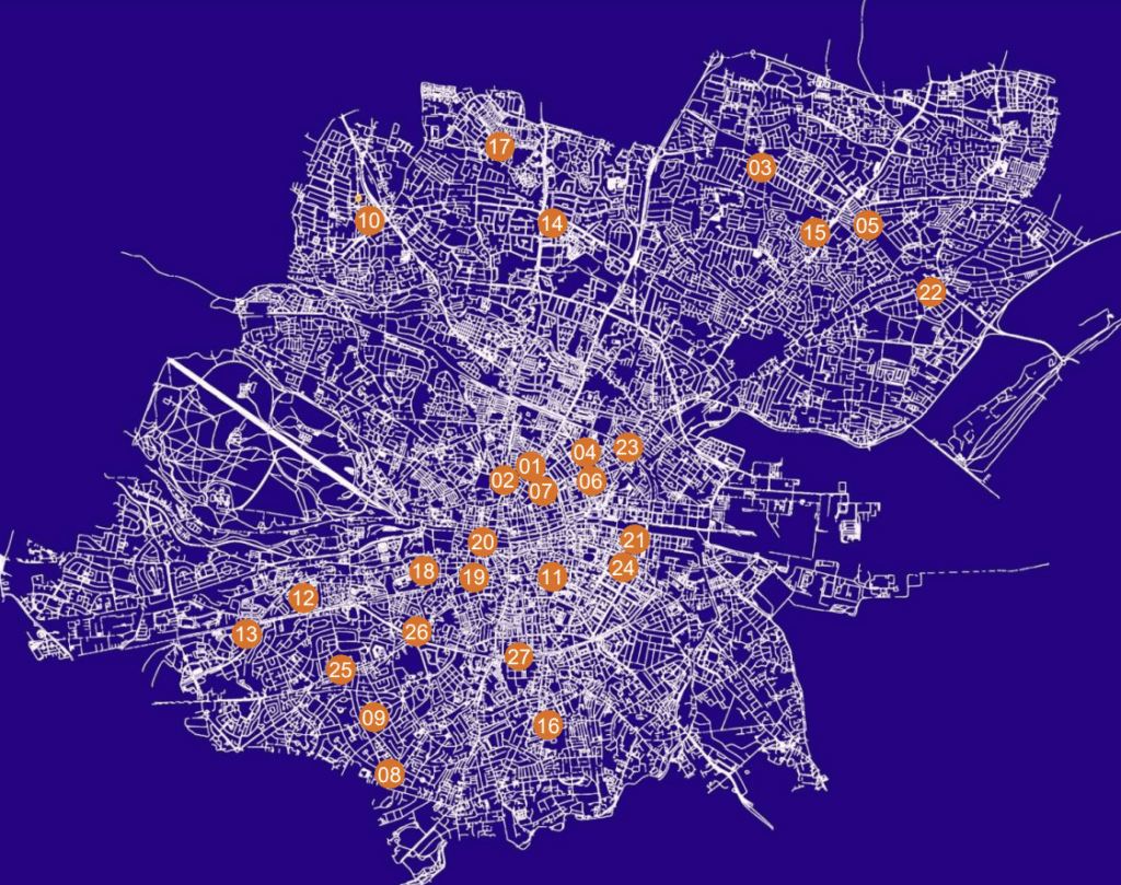 Map of Dublin City Council social housing complexes