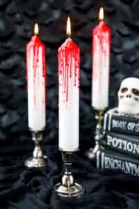 red and white candles
