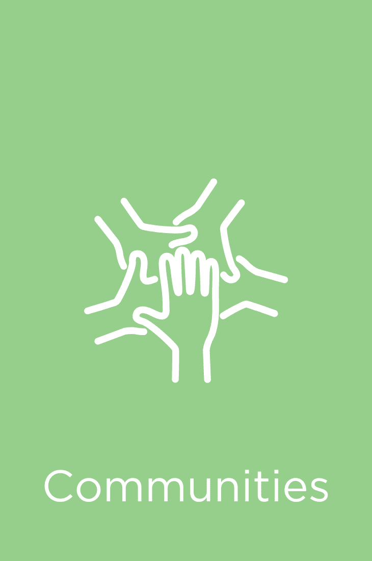 Community logo with hands connected together