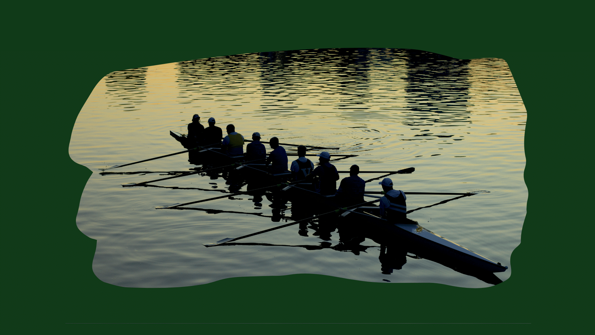 People rowing a boat together