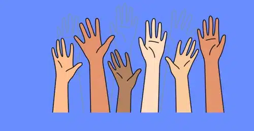 Hands raised in the air