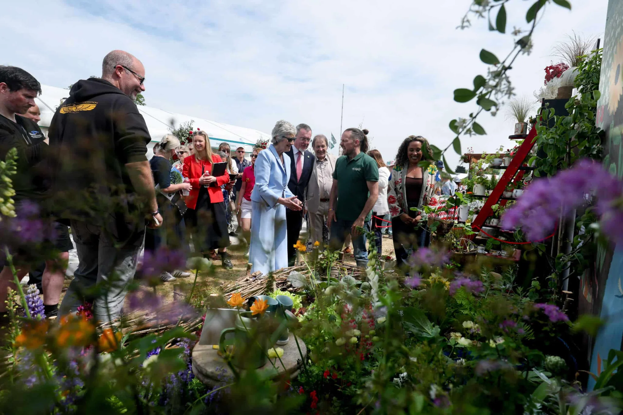 people working in the GLAS community garden
