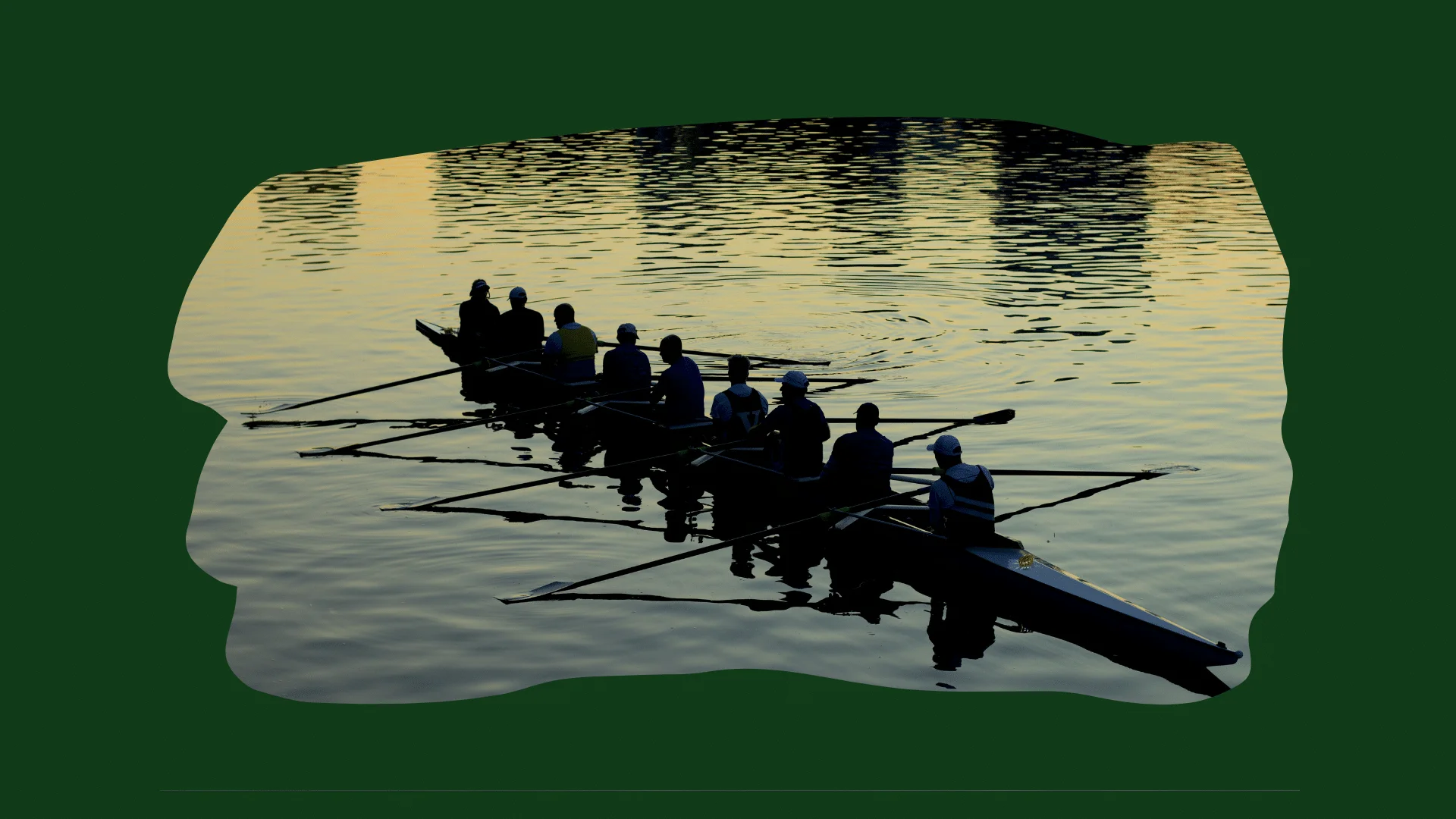 People rowing a boat together